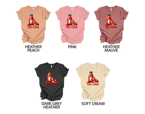 Cat-Chup Funny Red Cat Shirt, Womens Cat Shirt, Cat Lovers Gift, Birthday Gift Shirt, Cute Cats Shirt, Funny Kitten Shirt, Funny Shirts