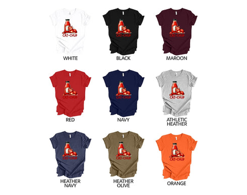 Cat-Chup Funny Red Cat Shirt, Womens Cat Shirt, Cat Lovers Gift, Birthday Gift Shirt, Cute Cats Shirt, Funny Kitten Shirt, Funny Shirts
