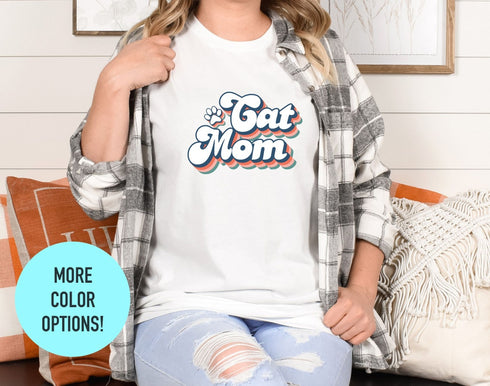 Cat Mom Shirt, Animal Lover Tee, Floral Cat Shirt, Cat Lovers Shirt, Gift For Mom, Gift For Dad, Cat Mom, Cat Lover Shirt, Floral Cat Tee