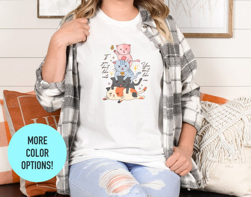 Cute Kittens T-Shirt - Floral Cat Mom Purr Shirt - Animal Lover Tee, Cat Lovers Shirt, Gift for Her - Funny Kittens, Trendy Cat Shirt
