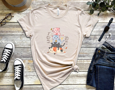 Cute Kittens T-Shirt - Floral Cat Mom Purr Shirt - Animal Lover Tee, Cat Lovers Shirt, Gift for Her - Funny Kittens, Trendy Cat Shirt