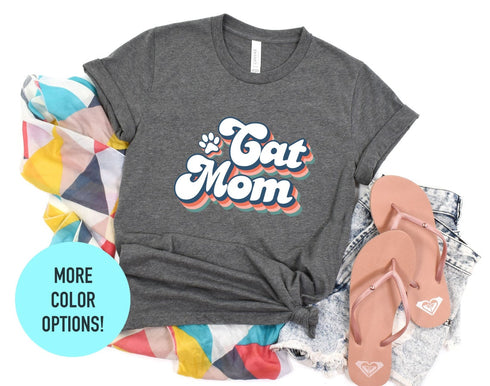 Cat Mom Shirt, Animal Lover Tee, Floral Cat Shirt, Cat Lovers Shirt, Gift For Mom, Gift For Dad, Cat Mom, Cat Lover Shirt, Floral Cat Tee