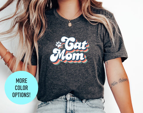 Cat Mom Shirt, Animal Lover Tee, Floral Cat Shirt, Cat Lovers Shirt, Gift For Mom, Gift For Dad, Cat Mom, Cat Lover Shirt, Floral Cat Tee