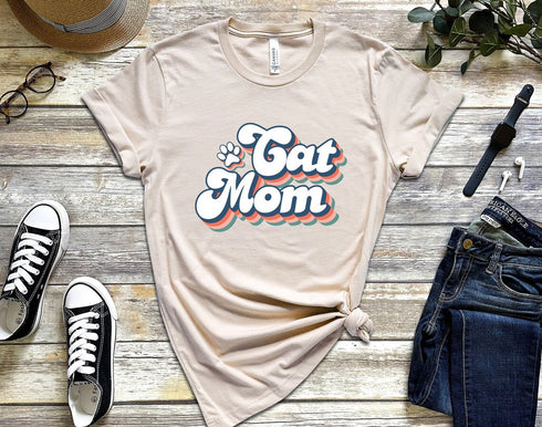 Cat Mom Shirt, Animal Lover Tee, Floral Cat Shirt, Cat Lovers Shirt, Gift For Mom, Gift For Dad, Cat Mom, Cat Lover Shirt, Floral Cat Tee