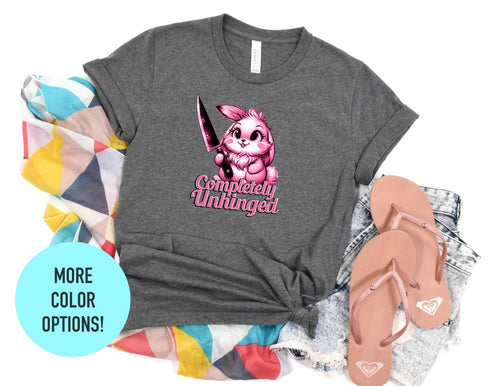 Completely Unhinged T-shirt, Cat With Knife Tee, Cat Lover Gift, Cat Mom Shirt, Angry Cat Shirts, Funny Cat Shirt, Gift For Cat Lover