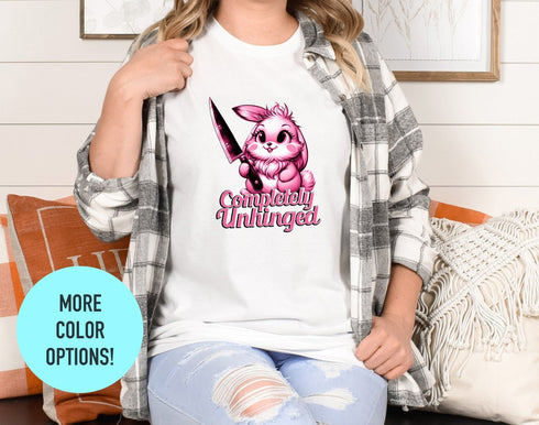 Completely Unhinged T-shirt, Cat With Knife Tee, Cat Lover Gift, Cat Mom Shirt, Angry Cat Shirts, Funny Cat Shirt, Gift For Cat Lover