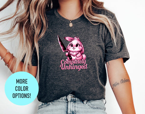 Completely Unhinged T-shirt, Cat With Knife Tee, Cat Lover Gift, Cat Mom Shirt, Angry Cat Shirts, Funny Cat Shirt, Gift For Cat Lover