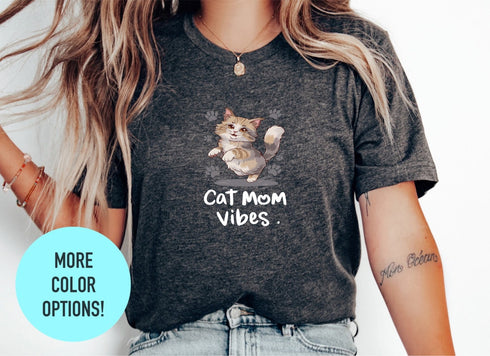 Cat Mom Vibes T-shirt, Cat Mom Shirt, Cat Mom Gifts, Mothers Day Shirt, Gifts For Moms, Cat Paws Shirt, Funny Cat Mom Shirt