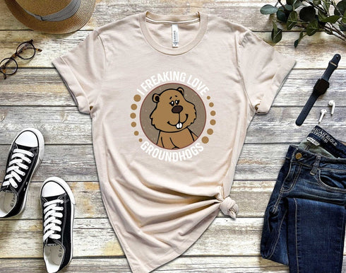 I Freaking Love Groundhog T-Shirt, Cute Groundhog T-Shirt, Animal Lovers Sweatshirt, Unisex Tee, Unique Gift for Groundhog, Groundhog Print