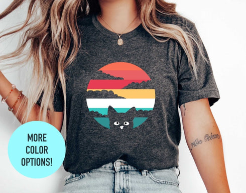 Funny Cat Sunset Shirt, Cat Mom T-shirt, Sunset Shirt For Cat Lover, Funny Shirts, Cute Cat Shirt, Gift For Cat Owners, Sunset Shirt