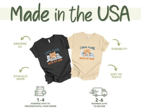 I Have Plans with My Bed T-Shirt, Cat Lover Tee, Women Funny Cat Tee, Potter Cat Shirt, Cat Aesthetic Graphic T-Shirt, Birthday Gift Shirt