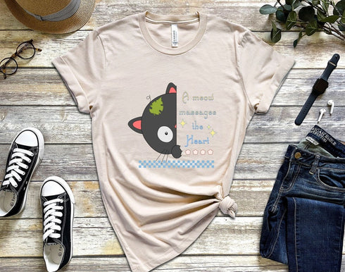 A Meow Message The Heart T-shirt, Cat Lover Gift, Funny Cat Shirt, Cat Mama Tshirt, Crazy Cat Lady, Gift For Her, Mama Life Shirt