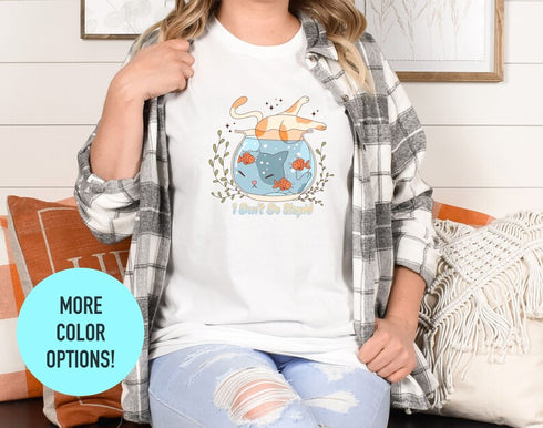 I Don't Do Stupid Thing T-Shirt, Fisherman Cat Shirt, Animal Lover Tee, Shirt for Cat Lover, Kitty Graphic Tee, T-Shirt Outdoor for Women