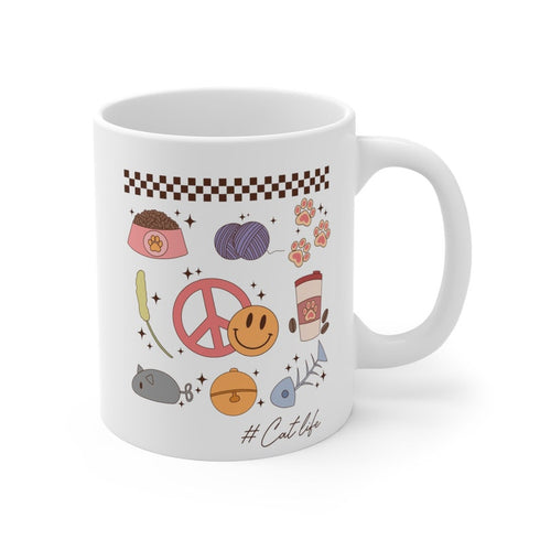 Cat Life Mug, Cat Fishing Mug, Cat Food Mug, Funny Cat Mug, Cat Mug For Kids, Cat Mama Mug, Animal Lover Mug, Cat Lovers Mug, Cat Mom Mug