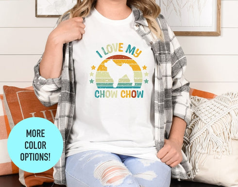 I Love My Chow Chow Dog T-Shirt, Funny Chill Dog T-Shirt, Pet Owner Tee, Unisex Graphic Tee, Vintage Pet Lover T-Shirt, Mothers Day Shirt