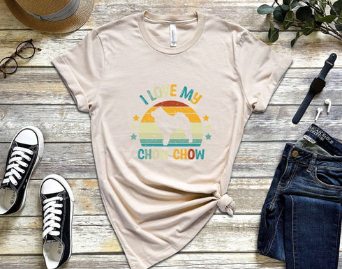 I Love My Chow Chow Dog T-Shirt, Funny Chill Dog T-Shirt, Pet Owner Tee, Unisex Graphic Tee, Vintage Pet Lover T-Shirt, Mothers Day Shirt
