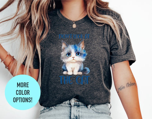 Don't Look At Cat T-shirt, Kittens Floral T-shirt, Kittens Lover Tee, Cute Cat Shirt, Cat Shirt Kids, Funny Cat Shirt