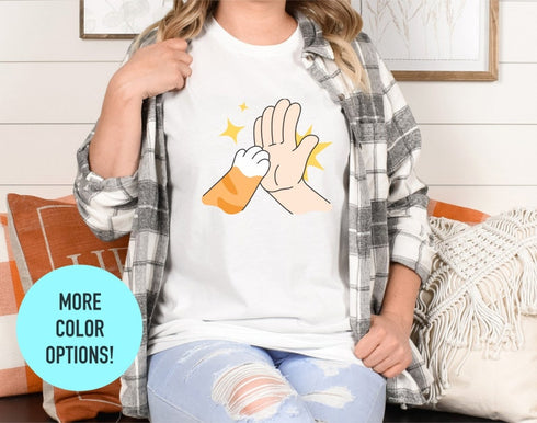 Cat High Five Shirt ,Paw And Hand Shirt ,Strong Pet Bonding Shirt, Funny Cat Shirt, Cat Lover Gift, Cat Mom Shirt, Cat Paws Shirt
