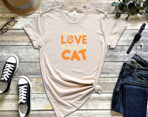 All You Need Is Love And Cat T-shirt, Cat Lover Gift, Cat Mama, Funny Cat Mom Shirts, Animal Lover Gift For Women, Cat Mom Shirt