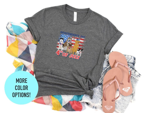 4th of July Dog Shirt, Dog Lover Gift, Fourth of July Dog T-shirts, Independence Day Shirt, Patriotic Shirt, Dog Mom Shirt, USA Flag Shirts