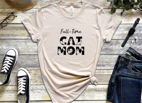Full Time Cat Mom T-shirt, Funny Cat Shirt, Cat Mom Gift, Cute Shit Tee, Cat Mom Shirt, Cat Lover Tee, Kitty Walking T-shirt, Kitty T-shirt