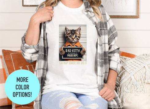 Bad Kitty T-shirt, Funny Kitty Arrested Shirt, Funny Cat Shirt, Cat Mom Gift, Cute Shit Tee, Cat Mom Shirt, Cat Lover Tee, Cat Kitty T-shirt