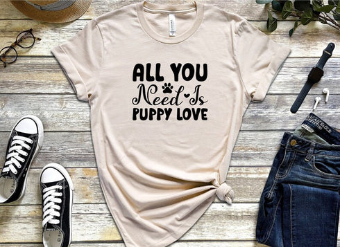All You Need Is Puppy Love T-shirt, Dog Puppy Mama T-shirt, Dog Mom Gifts, Mothers Day Shirt, Dog Paws Shirt, Funny Dog Mom, Dog Mom Shirt