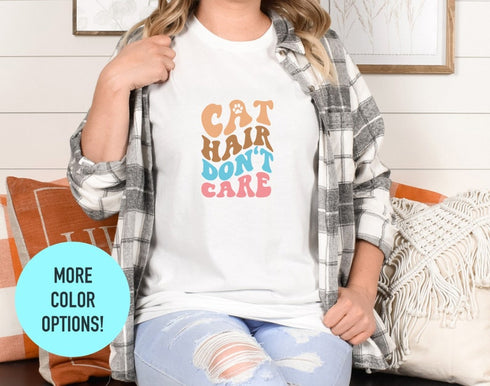 Cat Hair Don't Care T-shirt, Summer Cat Tee, Funny Cat Shirt, Gift For Cat Lover, Cat Lover Gift, Cat Mom Shirt, Angry Cat Shirts