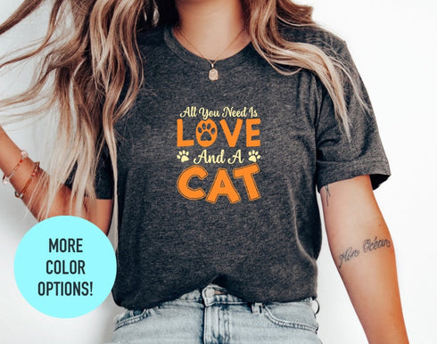 I Love My Cat T-Shirt, T-Shirt for Cat Lovers, Personalized Cat Mom Shirt, Cat Mama Sweat Shirt, Comfort Shirt, Animal Lover Gift for Women