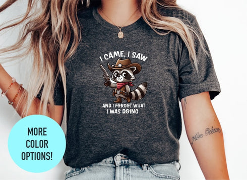 I Came I Saw Raccoon T-Shirt, Vintage Cowboy Racoon Shirt, Funny Animal Shirt, Raccoon Lovers Gifts, Funny Cowboy Shirt, Funny Graphic Shirt