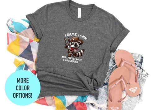 I Came I Saw Raccoon T-Shirt, Vintage Cowboy Racoon Shirt, Funny Animal Shirt, Raccoon Lovers Gifts, Funny Cowboy Shirt, Funny Graphic Shirt