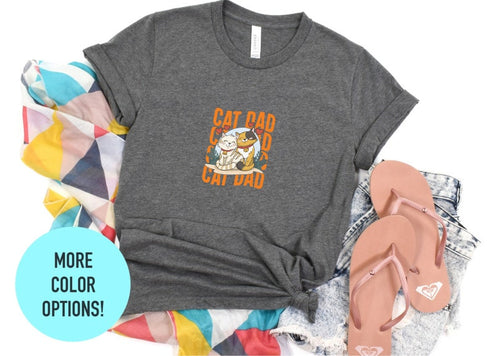 Cat Dad T-shirt, Cat Dad Shirt, Animal Lover Tee, Floral Cat Shirt, Cat Lovers Shirt, Gift For Mom, Gift For Dad, Best Cat Dad Lover Shirt