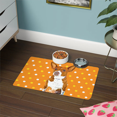 Customized Pet Food Mat. Personalized food mats for pet lovers. Pet Lover Gifts. Dog Mom Gifts. Custom pet portrait from photo.