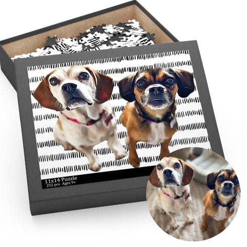 Custom Pet Puzzle. Personalized puzzle for pet lovers. Unique gift for dog and cat lovers. Pet portrait on a puzzle.