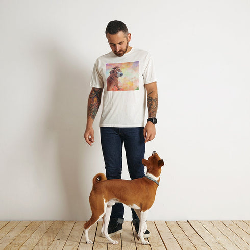 Personalized tees of your pet. Pet portrait. Unique dog lover gift for men. Men's Custom Pet Tee.