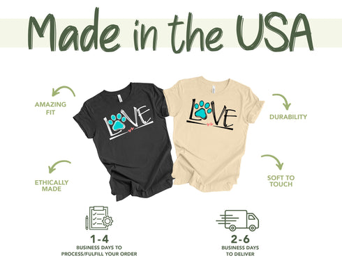Dog Love Shirt for Dog Lover, Cute Dog Love T-Shirt for Wife, Dog Gift for Dog Lovers!
