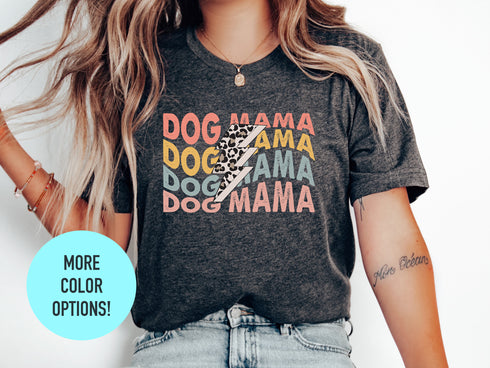 Dog Mama Lightning Bolt T-Shirt, Cute Dog T-Shirt for Wife, Dog Gift for Dog Lovers, Dog T-Shirt!