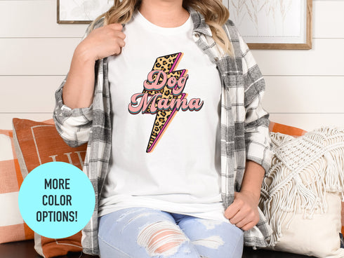 Dog Mama Large Lightning Bolt T-Shirt, Cute Dog T-Shirt for Wife, Dog Gift for Dog Lovers, Dog T-Shirt!