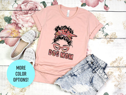 Messy Bun Hair Dog Mom Shirt | Dog Mom Shirt | Dog Mom Gift | Dog Mama Shirt | Dog Shirt For | Funny Dog Shirt | Kinda Busy Being a Dog Mom