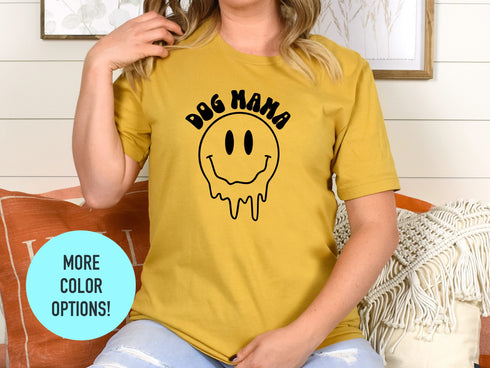 Dog Mama Smily Face Shirt, Dog Mom Shirt, Dog Mom Gifts, Mothers Day Shirt, Gifts For Moms, New Puppy Gift, Dog Lover Gift, Fur Mama Tshirt