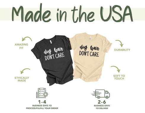 Dog Hair Dont Care Tshirt, Dog Lover Shirt, Dog Mom, Dog Shirt, Dog Lover Gift, Funny Dog Shirt, Fur Mama Shirt, Dog Mom, Gift for Her