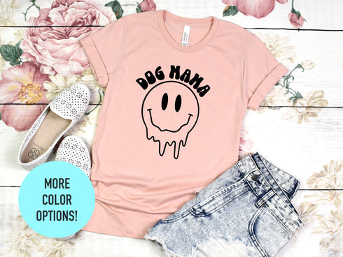 Dog Mama Smily Face Shirt, Dog Mom Shirt, Dog Mom Gifts, Mothers Day Shirt, Gifts For Moms, New Puppy Gift, Dog Lover Gift, Fur Mama Tshirt
